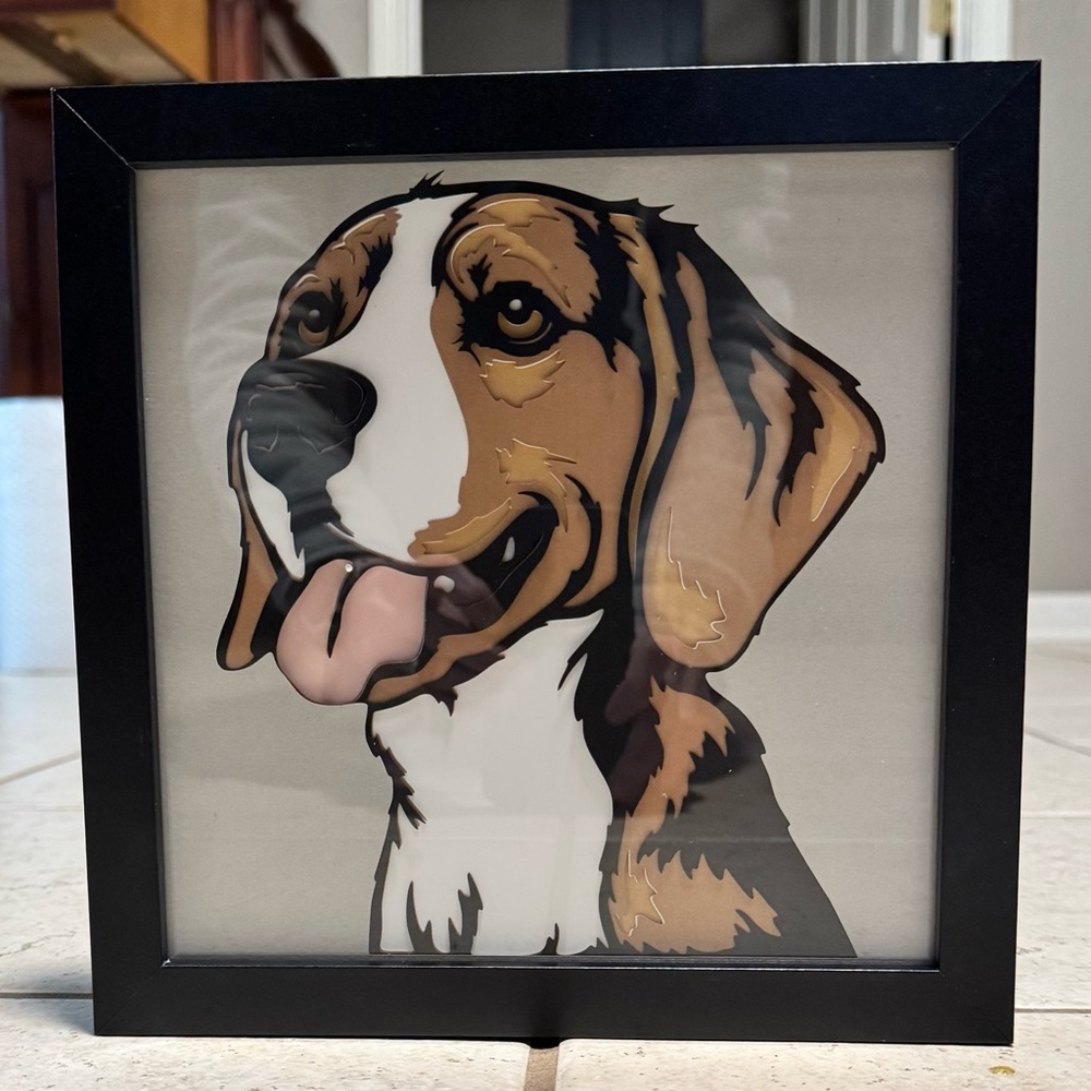 3D Dog Shadowbox